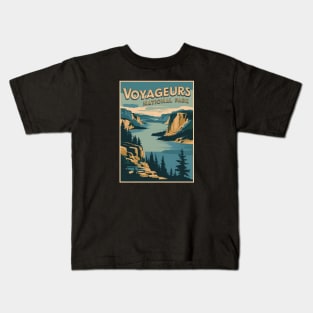 Voyageurs National Park Vintage Travel Poster Kids T-Shirt